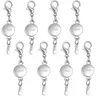 925 Silver Classic Magnetic Clasp - 0.4 inches Diameter Round Ball Loop Clasp Converter, Quick On-Off Secure Lock, 8-Pc Project Set with Elegant Touch for DIY Jewelry Making, Accessories for Beading