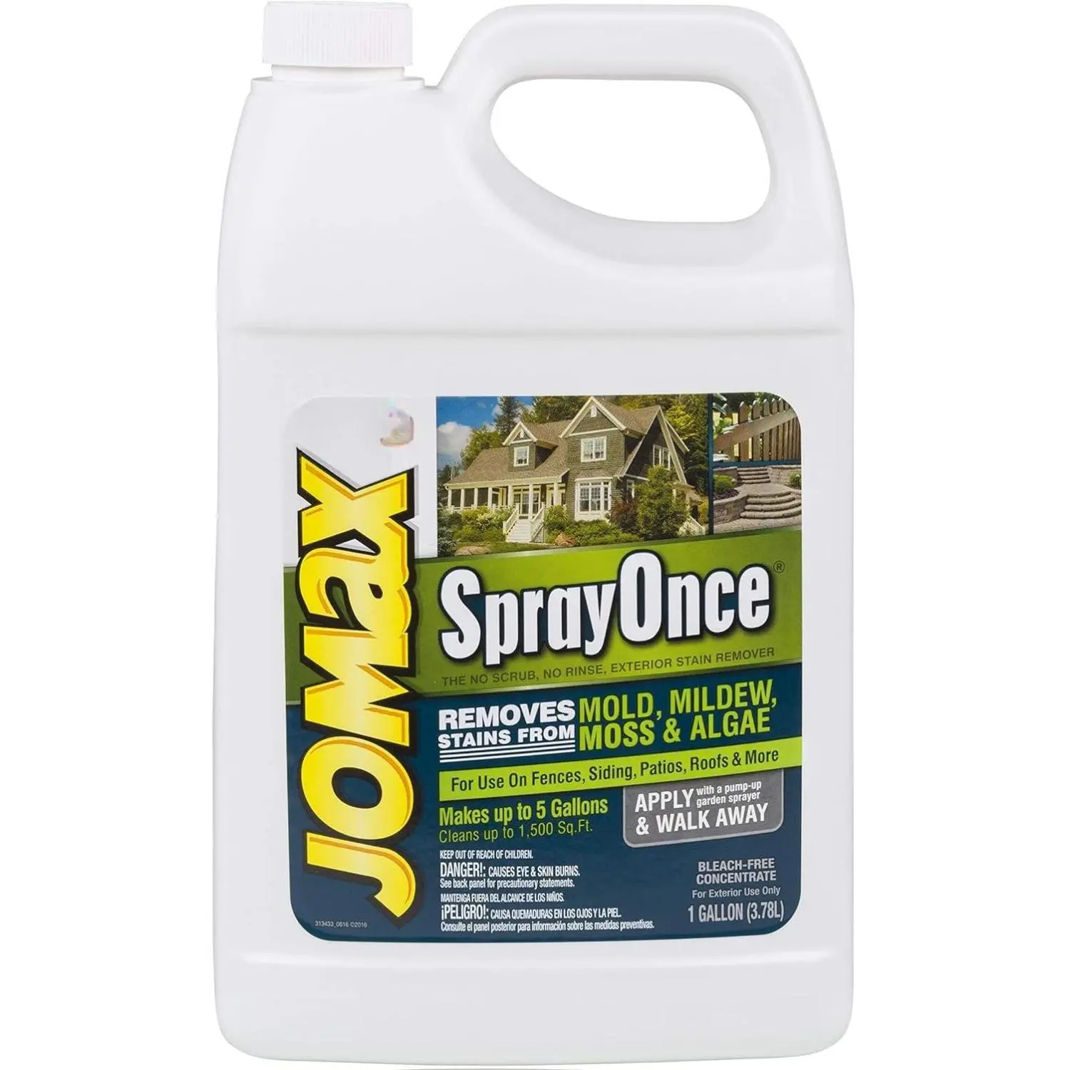Rust-Oleum Jomax Spray Once – 1 Gallon (128oz) Exterior Cleaner & Mildew Remover