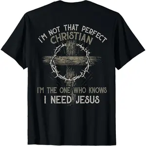I‘m Not That Perfect Christian  I‘m The One That Knows T-Shirt        Graphic tees Casual Shortsleeve
