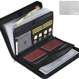 Fireproof Accordion File Organizer with 12 Pockets, Expandable Zipper Folder for A4/Letter/Receipts, Essential Safe Document Storage