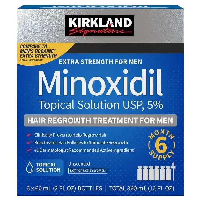 Kirkland Minoxidil 5% for Men & Women Universal Solution for Pattern Baldness & Thinning Liquid Hair Growth Booster| Targets Hair Thinning at the Root, Enhances Hair Density & Supports Healthy Growth