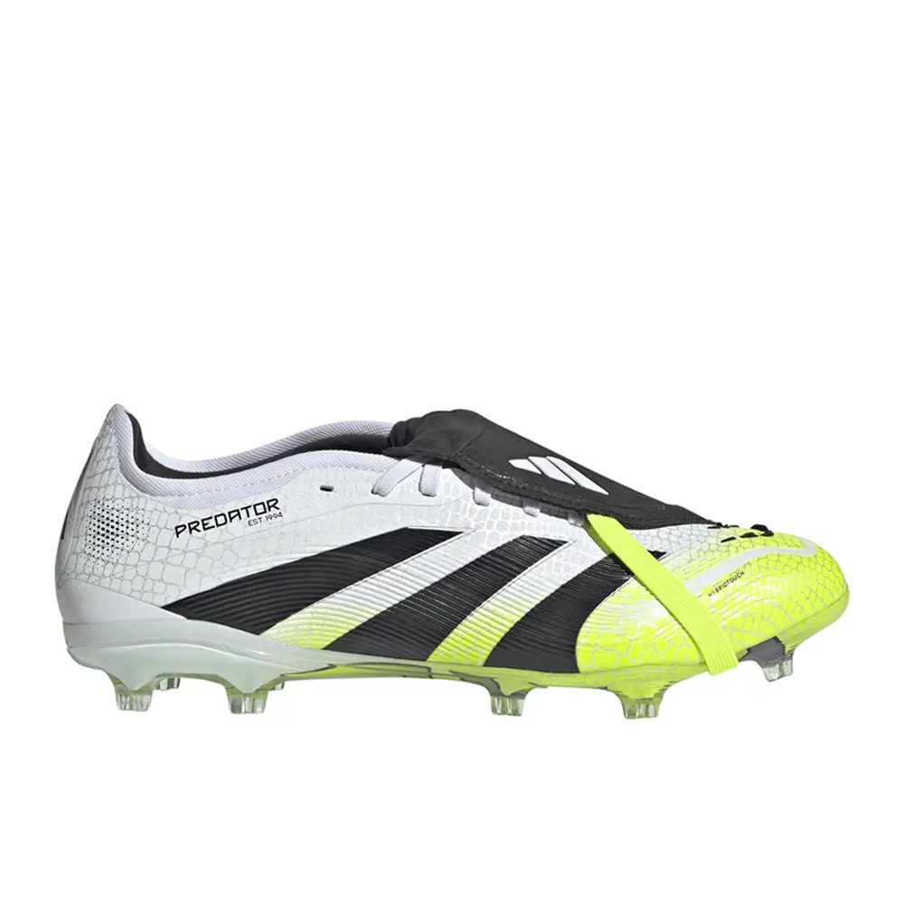 adidas Mens Predator Pro Fold-Over Tongue Firm Ground Soccer Cleats - White, Yellow adidas Mens Predator Pro Fold-Over Tongue Firm Ground Soccer Cleats - White, Yellow