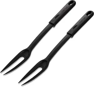 Fork Made of Heat Resistant Nylon with Plastic Handle with Hole Ideal for use with Non-Stick Pots and Pans (Pack Of 2) - By Ram Pro
