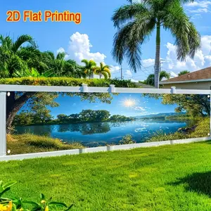2D flat banner, 1 piece, with theme of spring sunshine - Decorative banner with patterns, suitable for fence decoration, suitable for outdoor lawns and wall decoration, polyester fiber background cloth available in various sizes, dyz