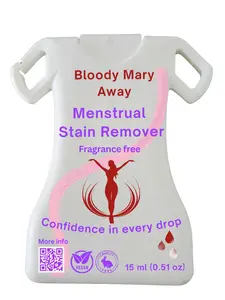 Bloody Mary Away Menstrual Stain Remover with Lavender 15ml - Fast-Acting & Discreet Spray for Everyday Use - Vegan & Cruelty-Free