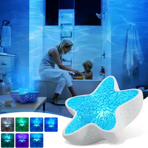 Ocean Blue Light Wave Projection Lamp, Long Battery Life, Type-C Charging, Romantic Bedroom Nightlight, Holiday Gift, Mother's Day Present
