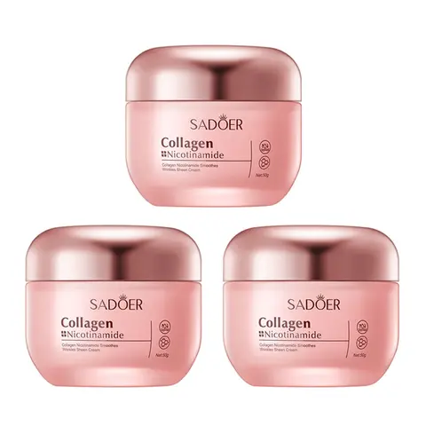 3PCS Brightening Cream | Collagen & Niacinamide | Advanced Radiant & Firming Formula | Deep Hydrating K-Beauty Facial Care for Glowing Skin