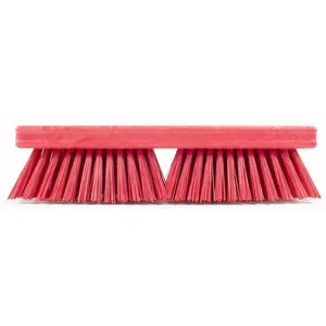 Scrub Brush, Brush Head Only, Deck Brush with ACME Standard Fitting for Deck, Industrial Kitchens, and Hospitals, 10 Inches, Red