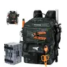50L BaitSpace Fishing Tackle Backpack with Removable Bait Binder & 4 Tackle Boxes, Rod Holders Storage Fishing Gear