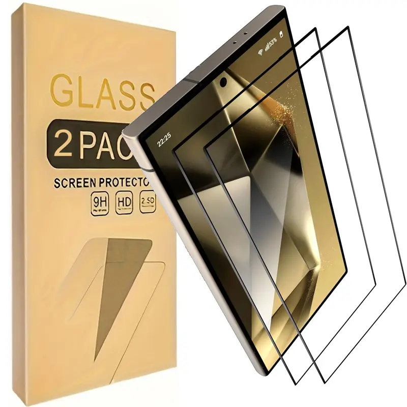 Galaxy S24 Ultra Screen Protector, 2 Pack Ultrasonic Fingerprint Unlock, Full Coverage Tempered Glass Film, for Samsung Galaxy S24 Ultra Smartphone Accessories