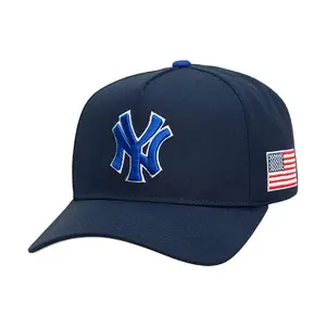 Jay-Z The Blueprint x New York Yankees Navy Pro Pinch Snapback Hat - Adjustable MLB Baseball Cap, Vintage Yankees Hat, Mitchell & Ness
