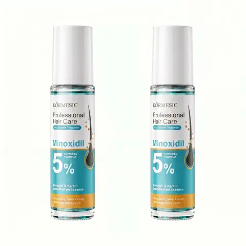 [BUY 1 GET 1 FREE] Advanced Formula Minoxidil Hair Growth Serum Roll-On, 5% Minoxidil, 3% Rosemary, Keratin, Reduces Loss, Scalp Fall Control, Hair Care Treatment for Men & Women