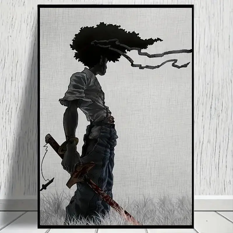 African Samurai Anime Poster Unframed , Room Aesthetics Poster, Decoration Painting, Wall Art, Frameless Hanging Ornaments Artistic Print Photo wall decor Glossy