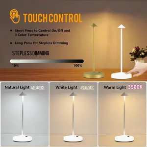 Modern Luxury Touch Light Set, Bedroom & Bar Table Light, USB Rechargeable LED, Adjustable Color Temperature, Christmas Gift