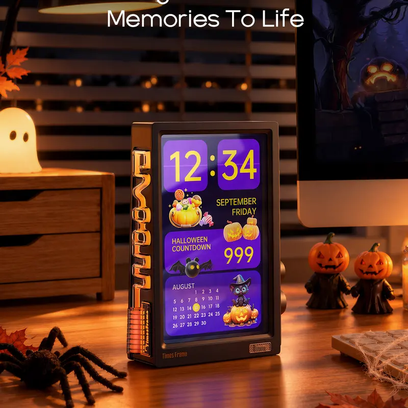 Divoom Times Frame WiFi Smart Digital Photo Frame - 10.1in Transparent Desk Display, 32GB/64GB Storage, RGB LED Lights, Picture/Video Sharing, Work Tools, Unique Room Decor, Halloween/Christmas Decor Gifts for Adults techvibes