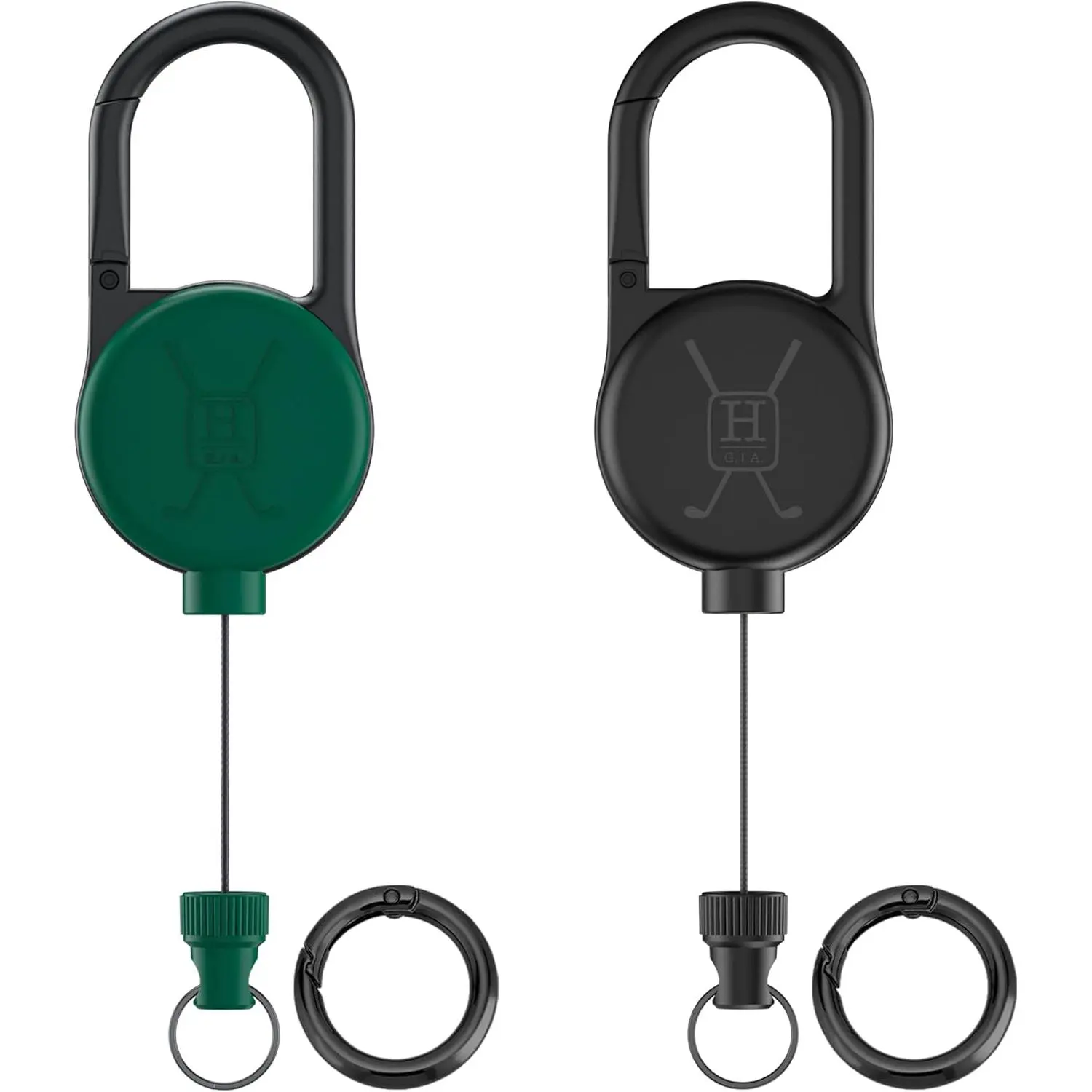 Heavy Duty Retractable Keychain, Zinc Alloy Frame Clip with Magnetic Closure for Golf n Fishing Items, Badge Holder, 29.5" Cord, 9 OZ Pulling Force, Round Clasp Included