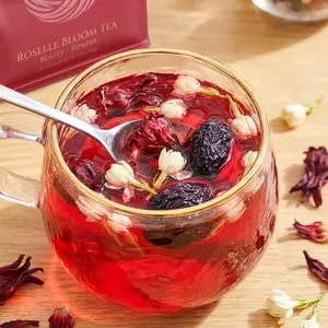 PURELIVA Non-Caffeinated Natural Herbal Fruit Tea Bags, 20-Count Packaged Ready-to-Mix Blend with Roselle, Jasmine, Plum & More, Refreshing Floral Fruity Taste for Relaxation, Sleep Support, Non-Caffeinated Herbal Tea