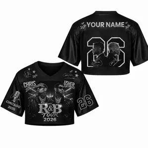 R&B Tour 2026 Custom Crop Football Jersey | Personalized Concert Streetwear Top