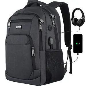 Large Capacity Business Laptop Backpack for Men | Breathable Work Backpack with Multiple Pockets & Reflective Strips   with USB & Headphone Jack | Water Resistant Anti-theft Travel Backpack with Luggage Strap