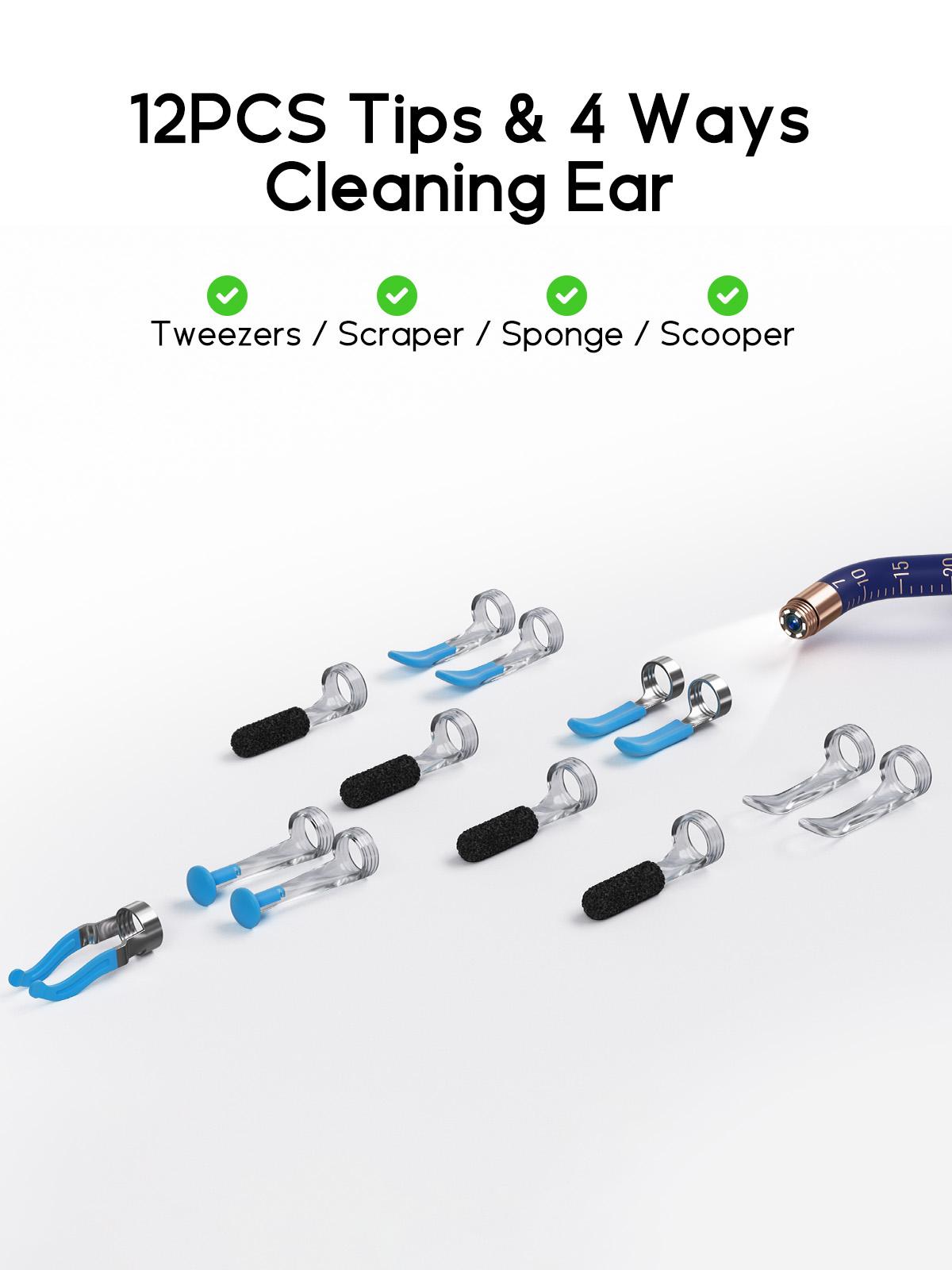 BEBIRD Flexible Ear Wax Removal Tool Camera, Wireless Smart Visual Ear Cleaning Kit with 13-Piece Tips, HD Camera Ear Otoscope with Tweezers, Earsight Plus B31R Earwax Cleaner for Wet and Dry Ear