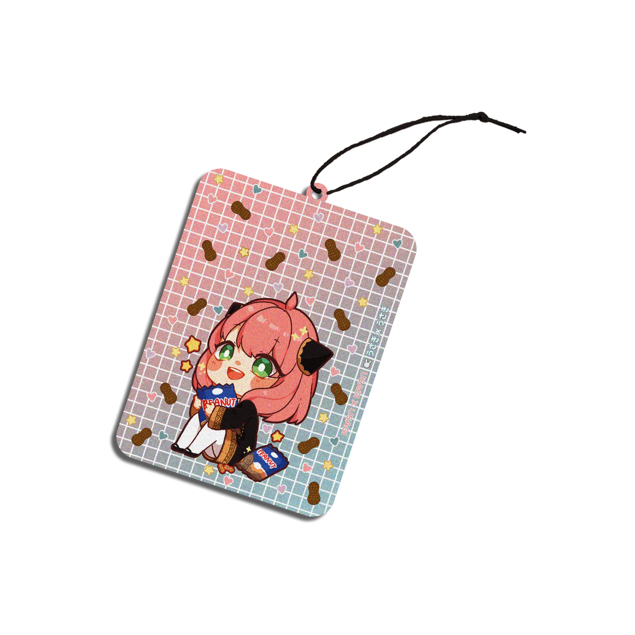 ANYA PEANUTS CAR AIR FRESHENER - STRAWBERRY