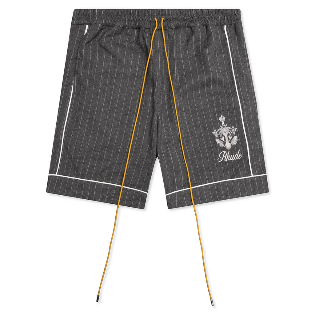 Rhude Stripped Shorts "GreyWhite"