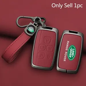 Zinc Alloy Leather Car Key Case Cover Key Bag Shell Holder For Land Rover Range Rover Evoque Sport Freelander Discovery Velar Auto Key Protection Accessories Car Key Protector