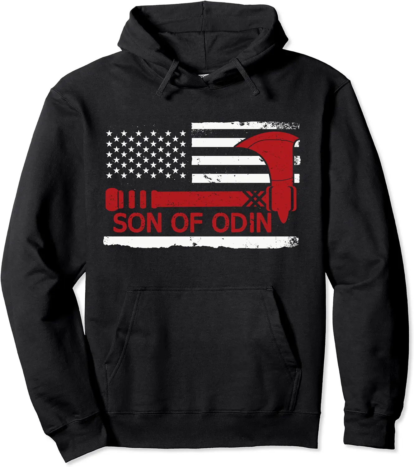 Son Of Odin Valhalla American Viking Flag Nordic Axe Pullover Hoodie - Anarosavill Shop 52B0BVGZSXNW
