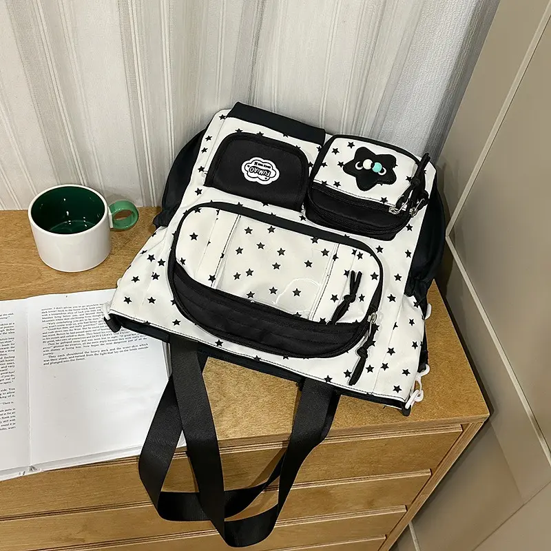 Japanese-style "Insta-worthy" cute school backpack for girls—transparent "ita-bag" design suitable for middle and high school students; large-capacity laptop backpack.
