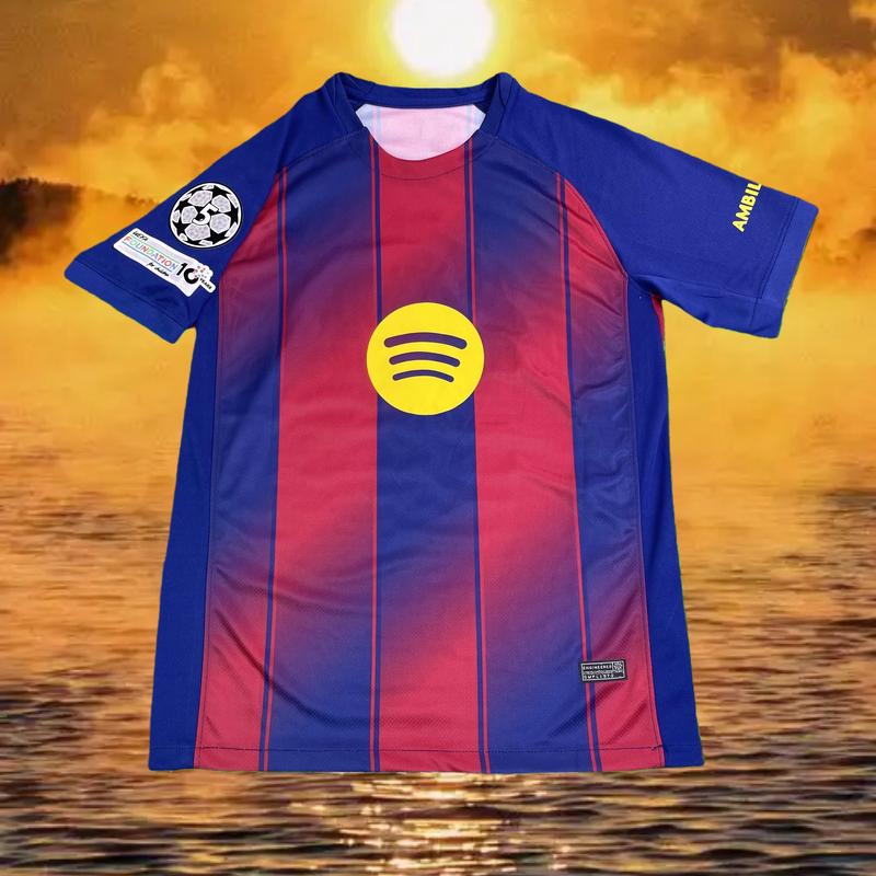 25-26 home red and blue Lamin Yamal No. 10 football jersey