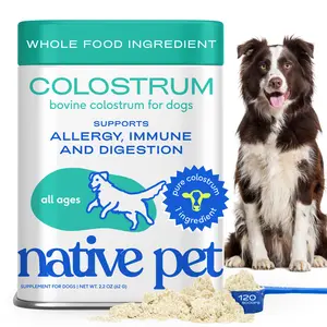 Native Pet Colostrum for Dogs – Bovine Colostrum Powder – Allergy Relief, Immune Support & Itchy Skin Treatment – Dog Multivitamins for Skin & Gut Health – Puppy Milk Replacement & Prebiotic