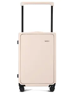 episou Japanese Checked Luggage – M Size PC Suitcase, Lightweight, TSA Lock, Silent 360° Wheels, Beige