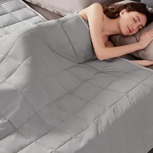 Queen Size Weighted Blanket (60"x80" 20lbs), Ultra Soft Cozy Cooling Heavy Blanket for Adults, Machine Washable, Stone Grey