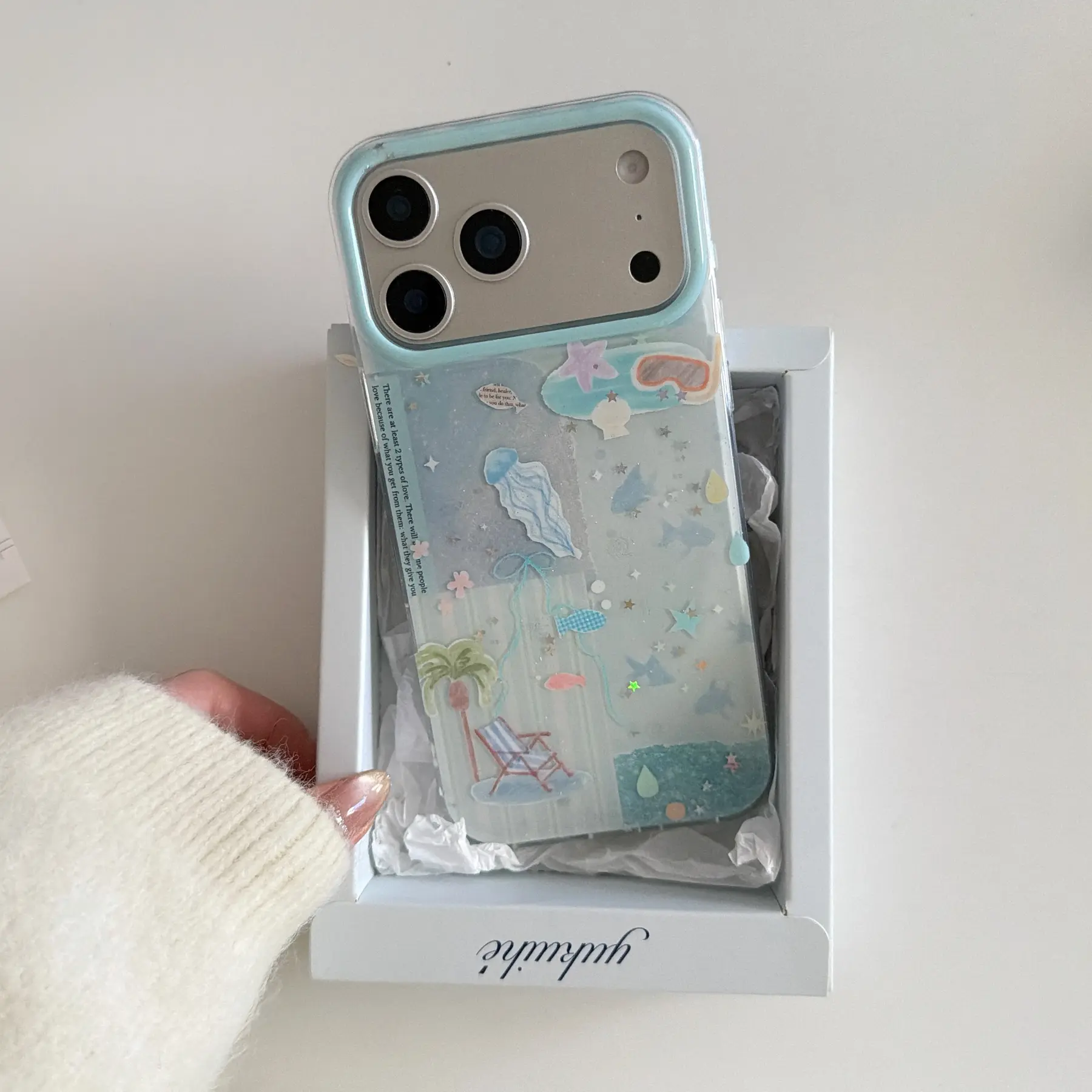 Blue Ocean Jellyfish Phone Case Cover for Apple, Fits iPhone 17 Pro Max, 16 Pro Max, 15 Pro Max, 14 Pro, 13, Fashionable Women's Protective Case Casing