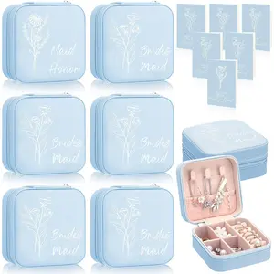 6 Sets Bridesmaid Proposal Gifts  Travel Bridesmaid Boxes Gifts Wedding Maid of  Matron Bridal Shower  Boxes for Women with Invitation Card(Blue)