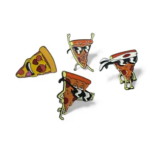 Pizza Pins with Metal Coating Fun Character Designs for Food Lovers Unique Character Designs Perfect for Decorating Pizza Bags or Any Surface
