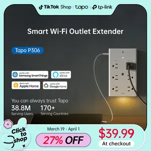 TP-Link & Tapo P306 Smart Plug Outlet Extender, Surge Protector, 18W Fast Charging, 3 Individual Smart Outlets, 1x USB-C & 2X USB-A, Smart Night Light, Works w/Apple HomeKit, Alexa & Google Home