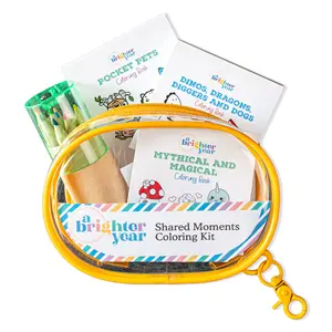 Build Your Own Coloring Kit - Mini Coloring Books, Mini Colored Pencils or Mini Markers, Keychain Zip Pouch