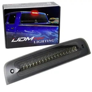 iJDMTOY Smoked Lens Race Car Style Strobe LED High Mount Third Brake/Clearance Light Assembly For 2010-2018 Dodge RAM 1500, 2010-19 RAM 2500 3500