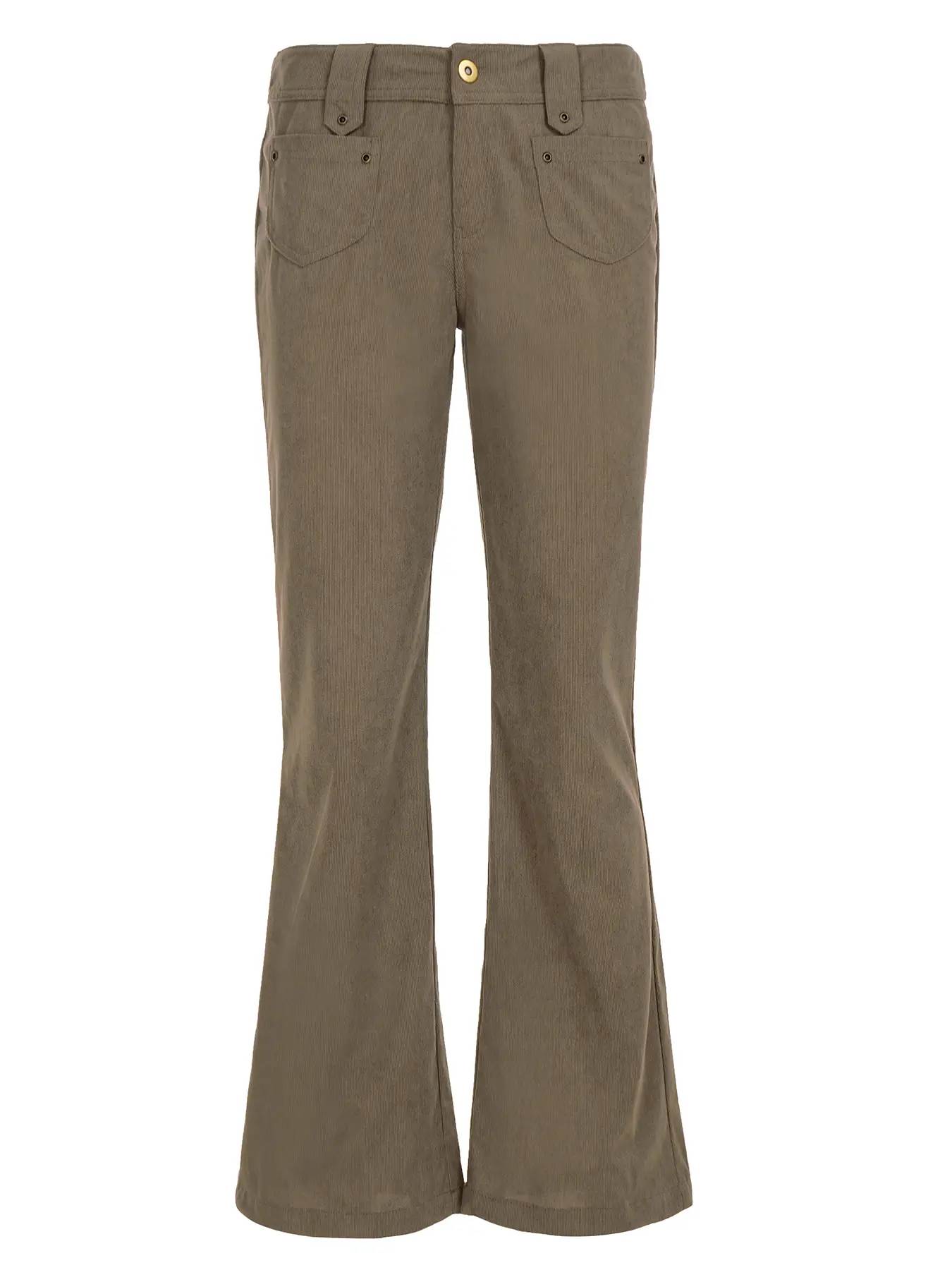 Vintage Y2K Aesthetic Lightweight Low-Waist Flared Leg Corduroy 