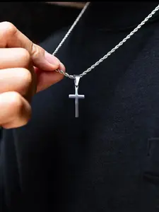 Stainless Steel Unisex Cross Necklace, Men's Chain Style Pendant, Perfect Gift for Him, Durable and Stylish Jewelry Accessory