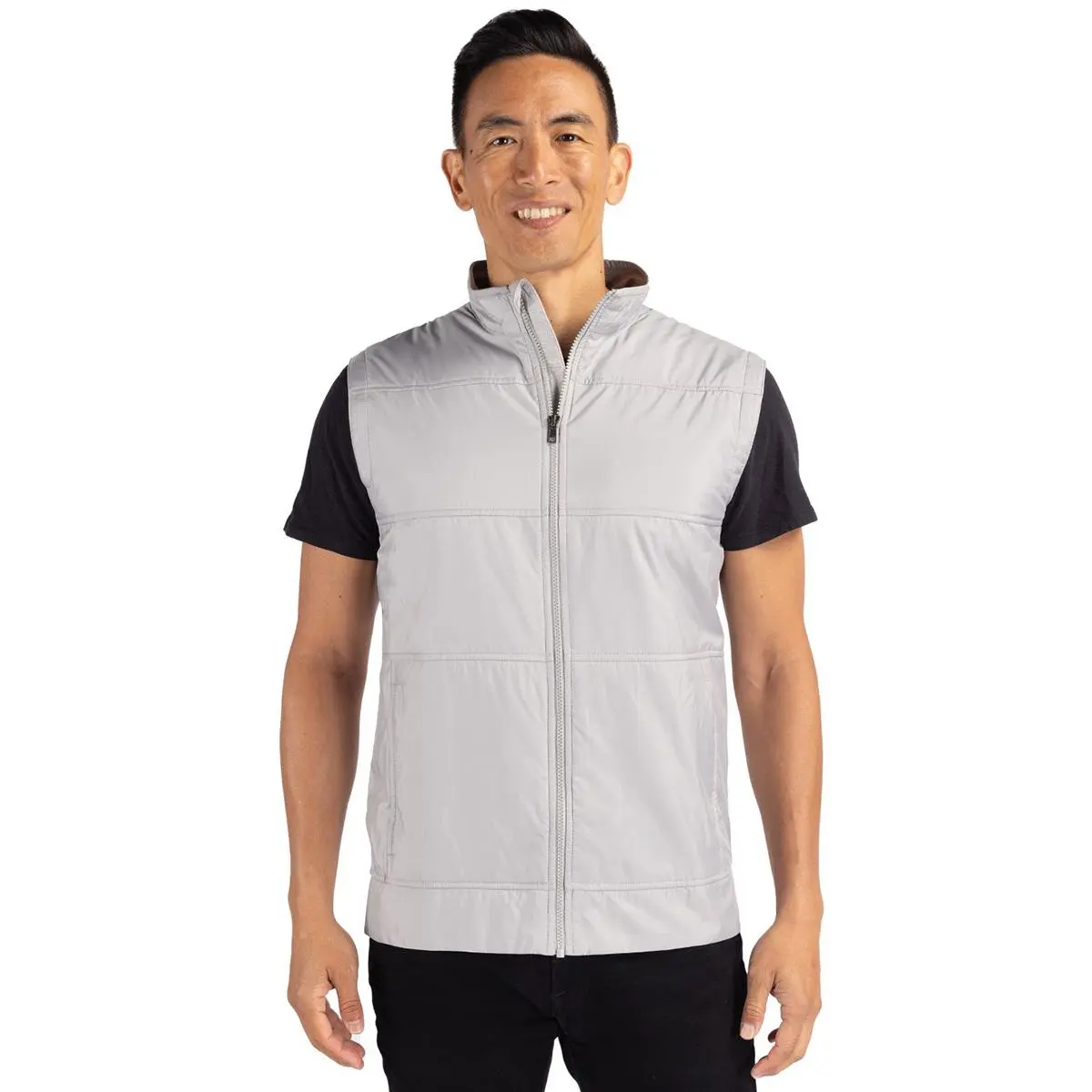 Cutter & Buck Stealth Hybrid Quilted Mens Big and Tall Windbreaker Vest Cutter & Buck Stealth Hybrid Quilted Mens Big and Tall Windbreaker Vest