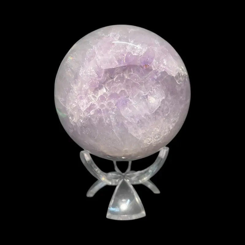 Amethyst and Flower Agate Sphere approximately 3” diameter