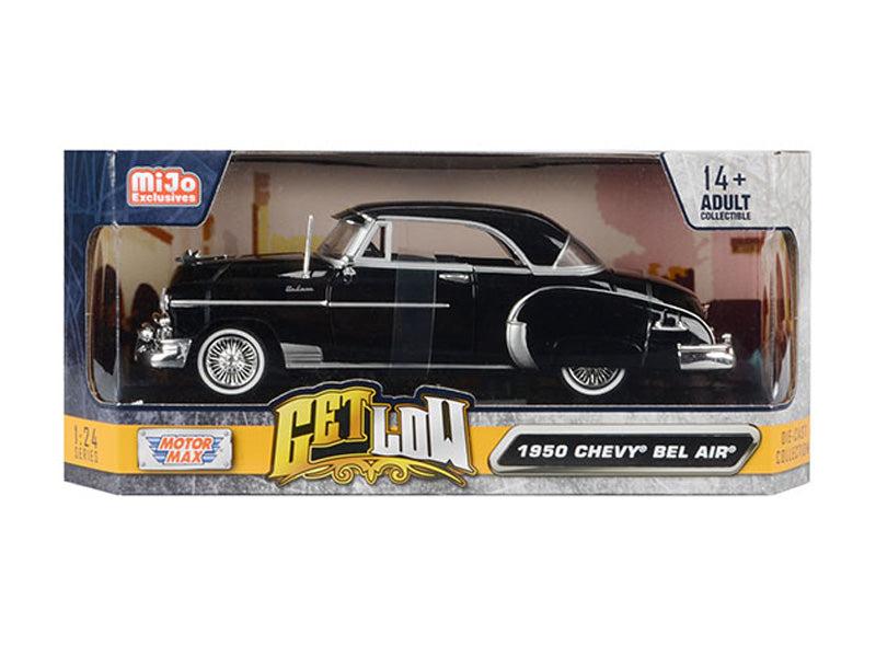 1950 Chevrolet Bel Air Lowrider - Black (Get Low) Diecast 1:24 Scale Model - Motormax 79026BK