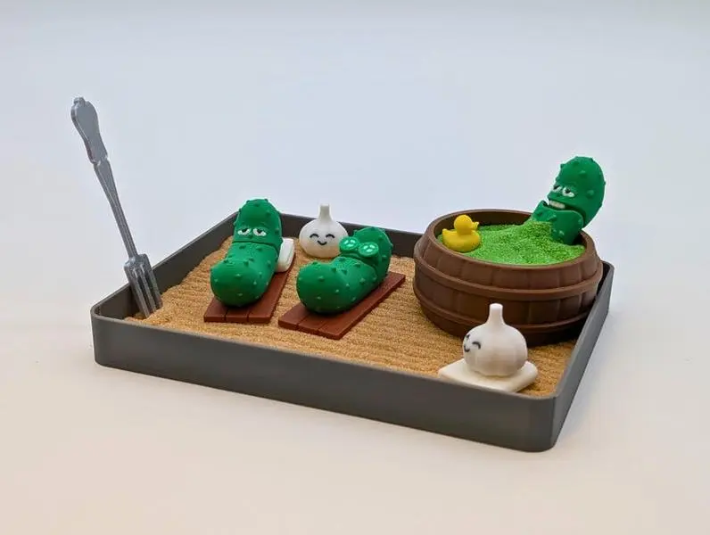 Pickle Zen Garden: Funny Desk Toy, Stress Relief Gift