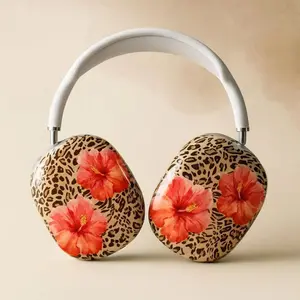 Leopard Hibiscus AirPods Max Case: Protective Snap-On Cover