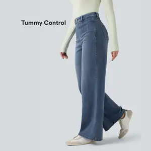 【Creator‘s Pick】Halara Flex High Waisted Tummy Control Wide Leg Casual Jeans with Pockets#TikTokShopSpringGlowUp 【Creator‘s Pick】Halara Flex High Waisted Tummy Control Wide Leg Casual Jeans with Pockets#TikTokShopSpringGlowUp