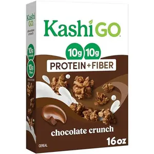 Kashi GO Protein Cereal, 10g Protein, 10g Fiber, Chocolate Crunch, 16oz Box (1 Box)
