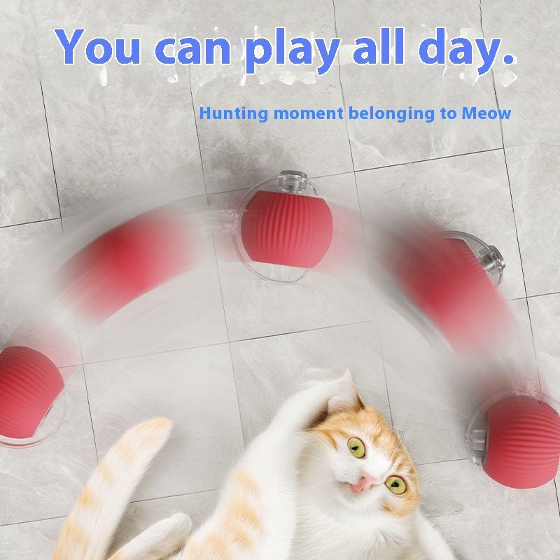 Hot Sale New Design Interactive Smart Ball With Tail Accessories Rolling on Carpet Fast Indestructable Rolling Smart Cat Toys