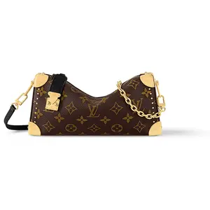 Louis Vuitton Trunk Slim Handbag for Women – Classic Monogram Coated Canvas Soft Box Style in Brown